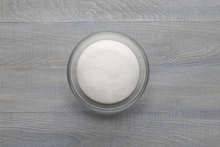 Place the dough in a bowl until it's doubled