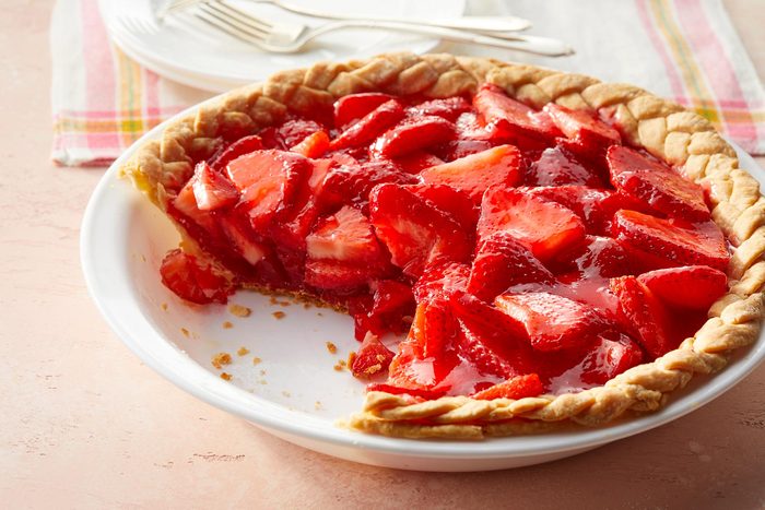 Strawberry Pie topped with strawberries