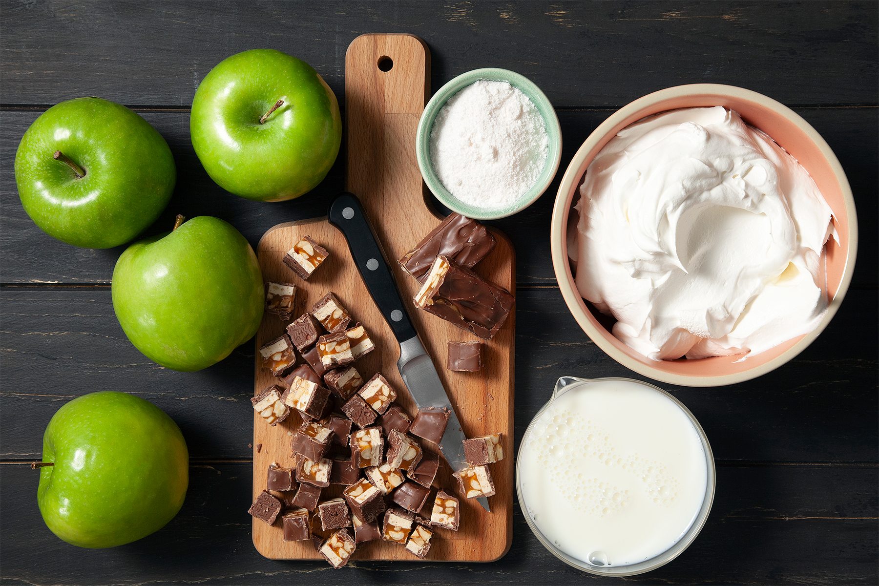 Ingredients for Candy Bar Apple Salad