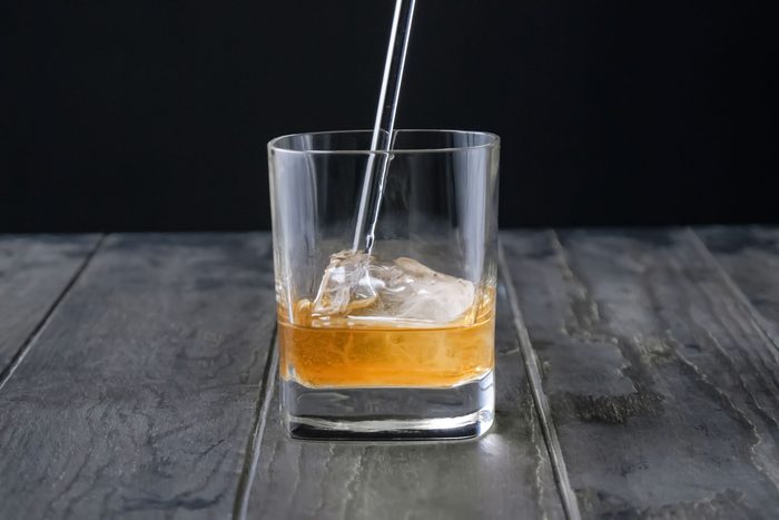 Stir until whiskey is chilled