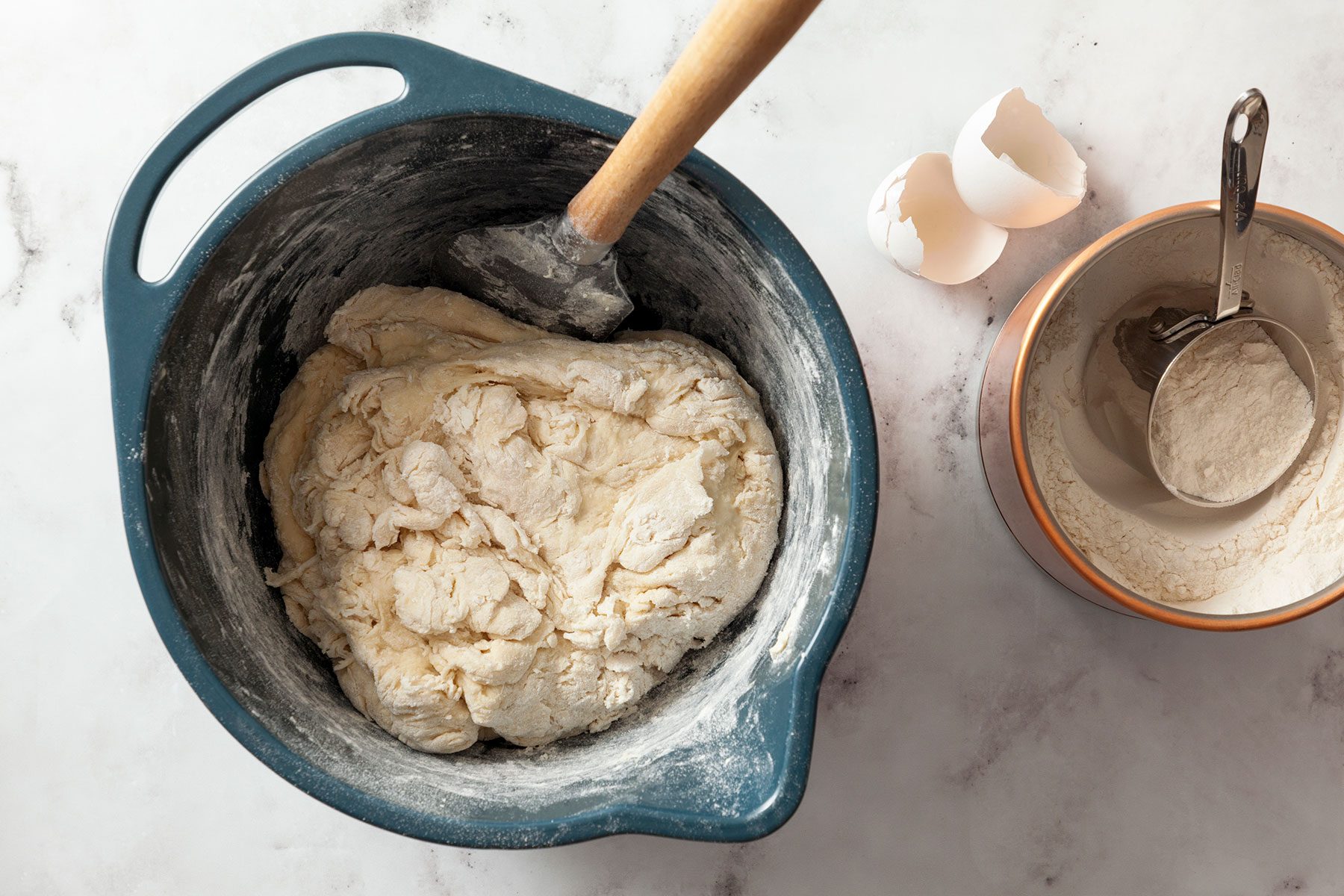 Mixing Dough in large bowl