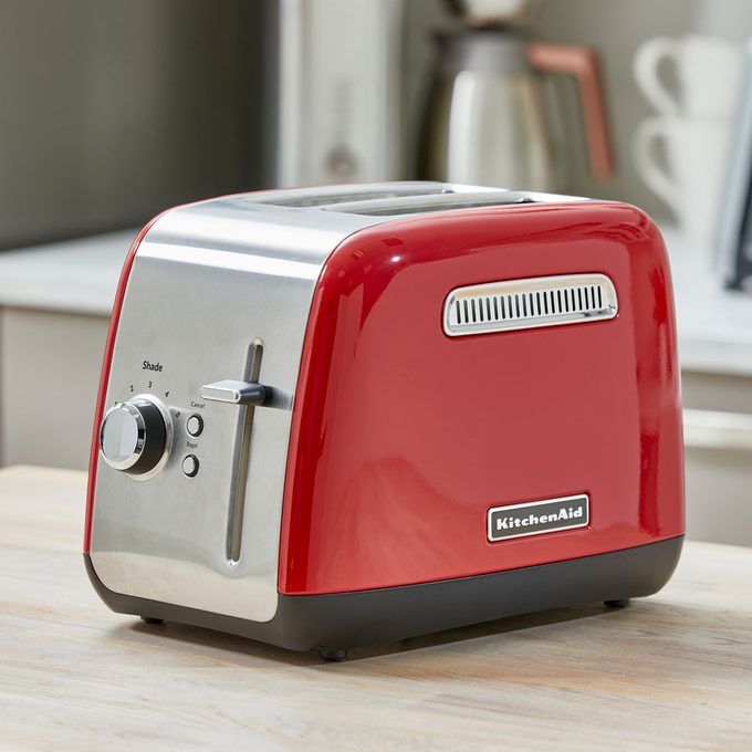 Kitchenaid Toaster on Wooden Kitchen Countertop