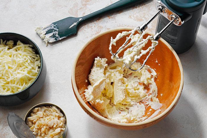 Beating cream cheese