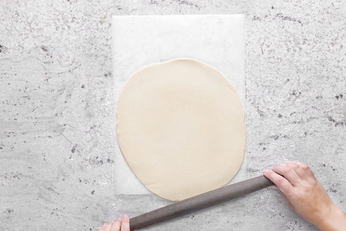 Rolling dough with rolling pin