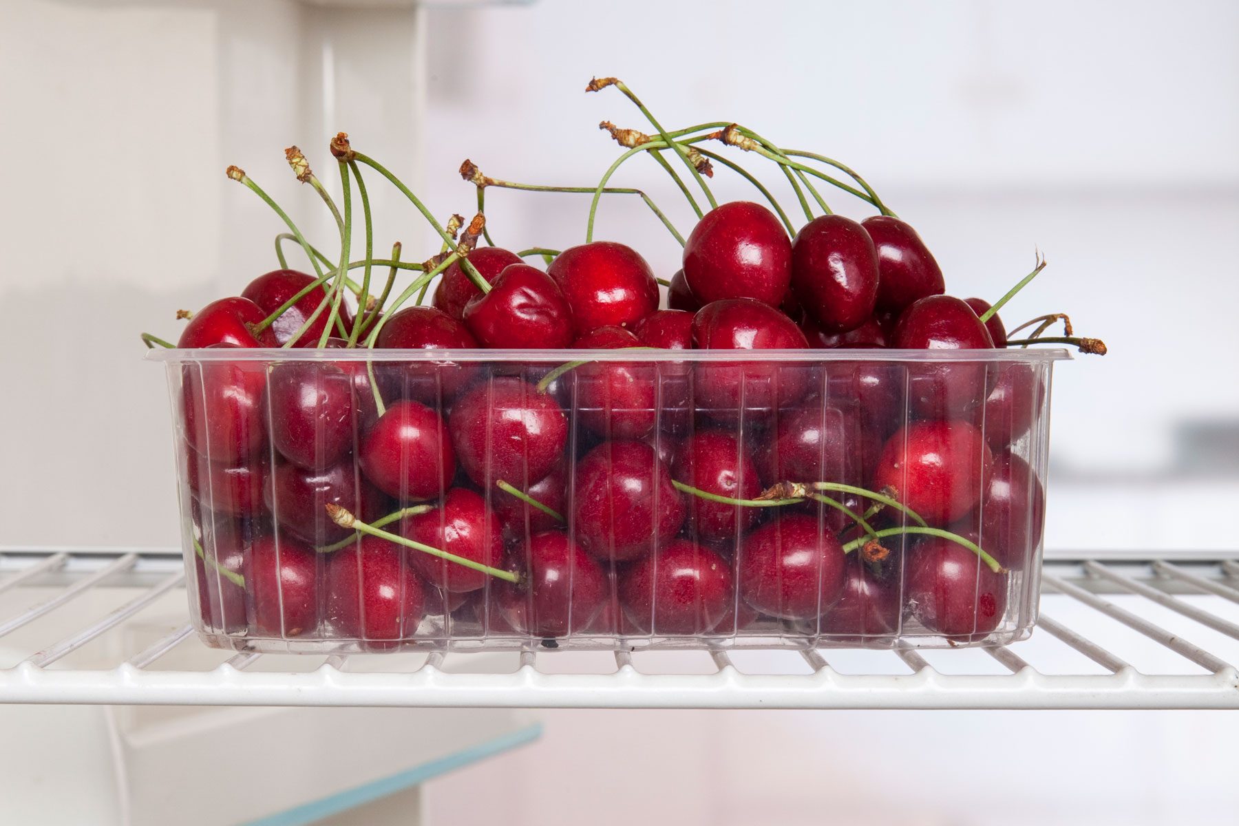 Cherries in empty fridge