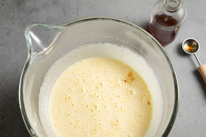 Add vanilla in the egg and sugar mixture