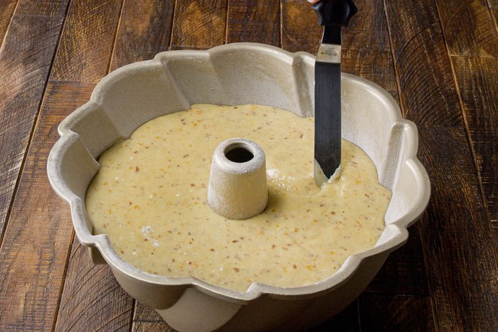 Olive Oil Cake Mixture in Bundt Pan