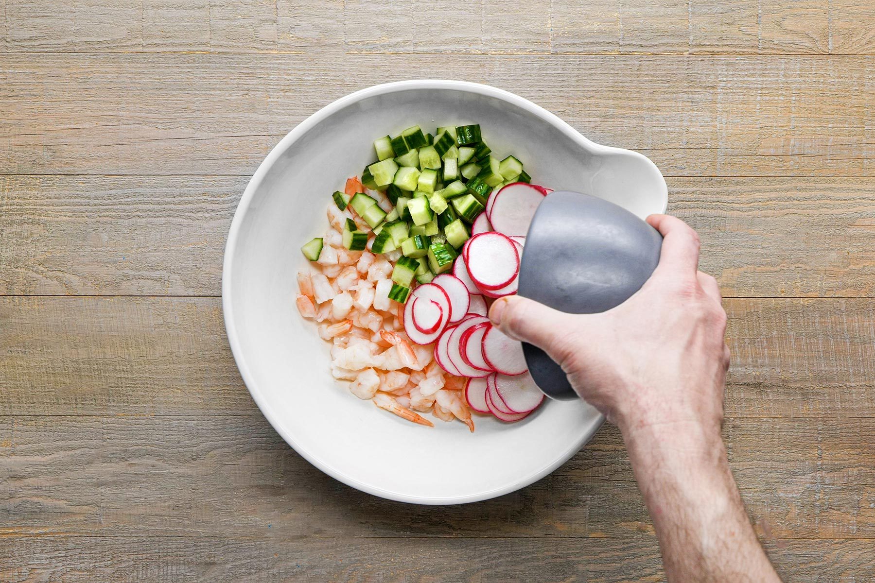 Coarsely Chopped Vegetables in large bowl