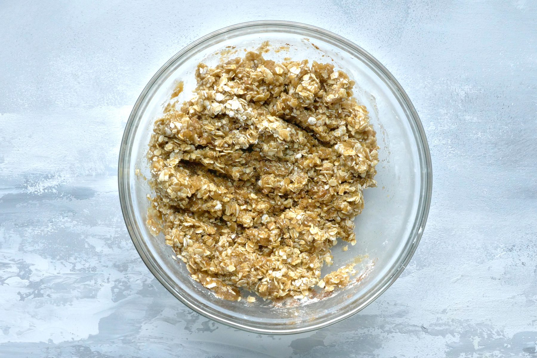 A bowl with a mixture of oats and other ingredients