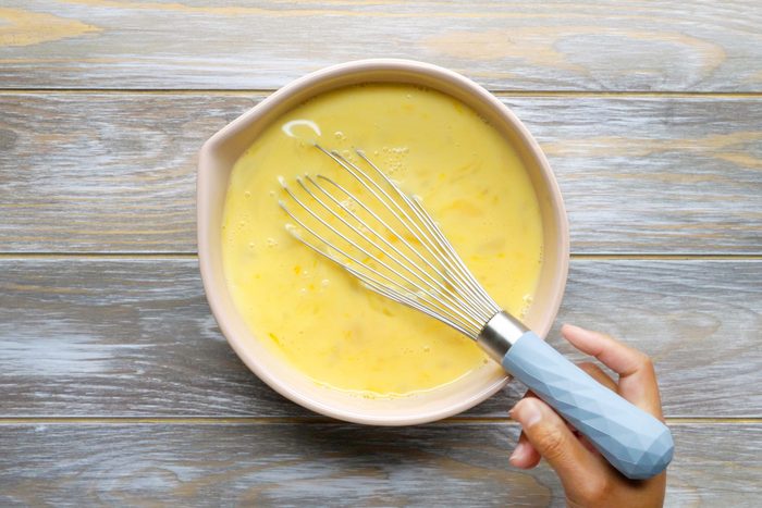 making Blueberry French Toast batter