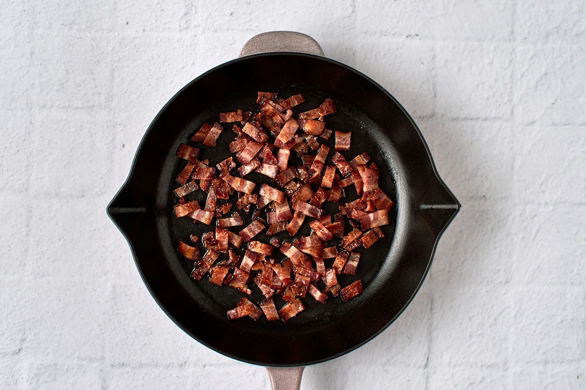 Cook the bacon.