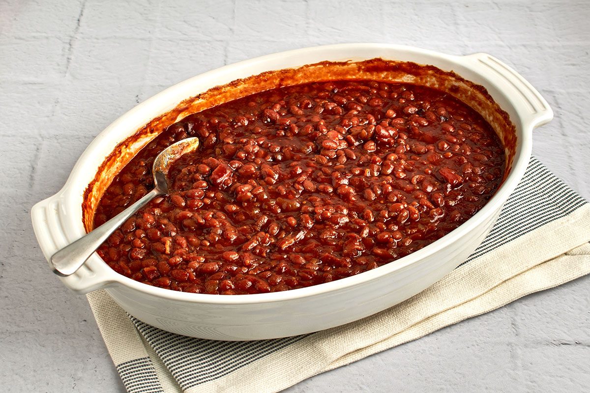 These baked beans with bacon by Taste of Home will round out any meal, but they're particularly good served alongside cornbread.
