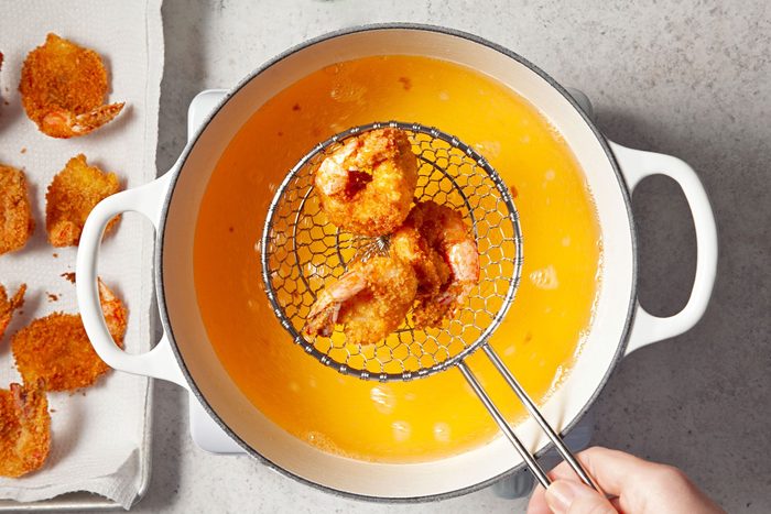 Fry shrimp in batches until golden brown