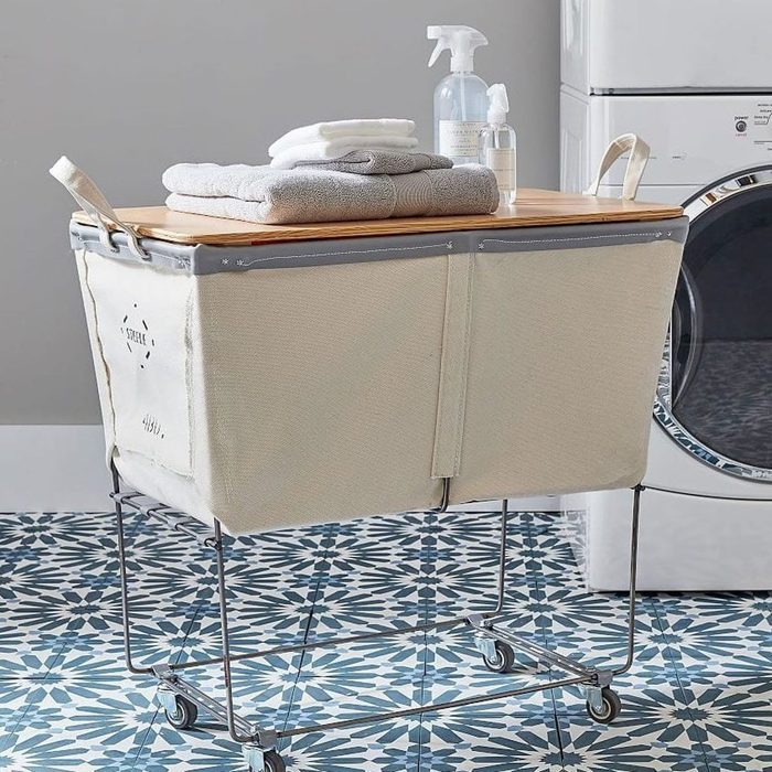 Canvas Wheeled Laundry Basket