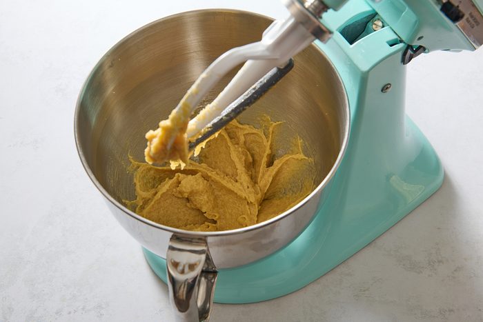 Egg and vanilla added to the batter mixture