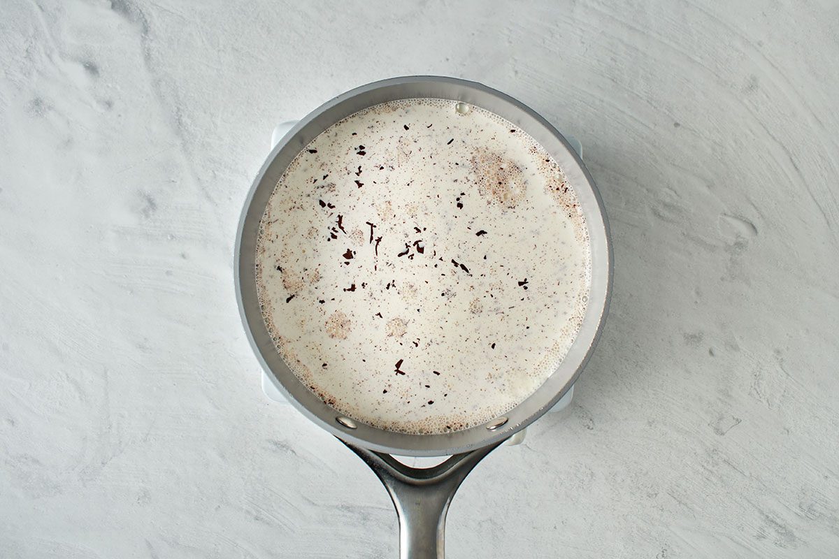 Add chocolate and stir until melted.
