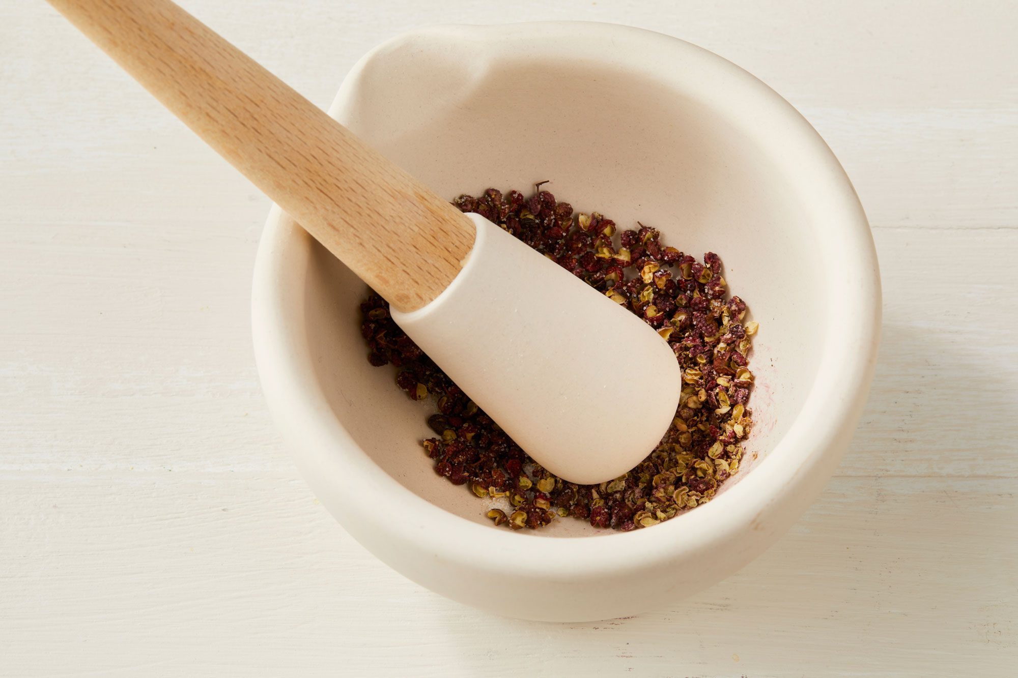 transfer to a mortar and pestle until grounded