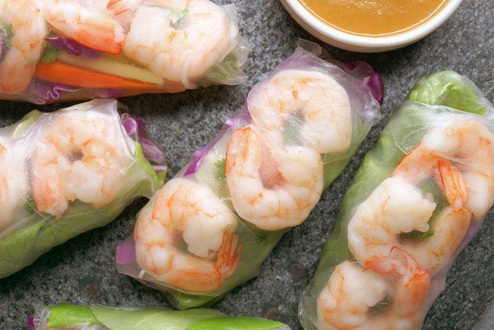 Shrimp Spring Rolls With Peanut Sauce