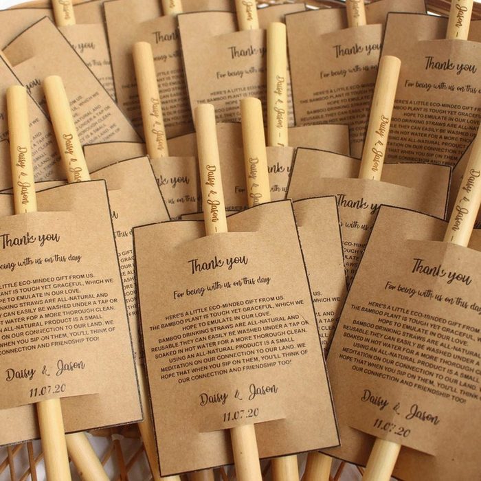 Toh Affiliate Personalized Engraved Bamboo Straws Wedding Favor