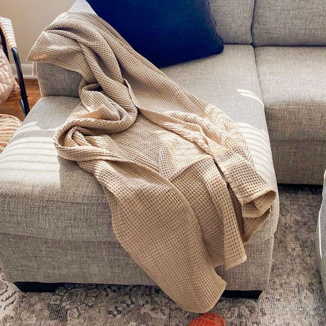 Saatva Waffle Knit Blanket