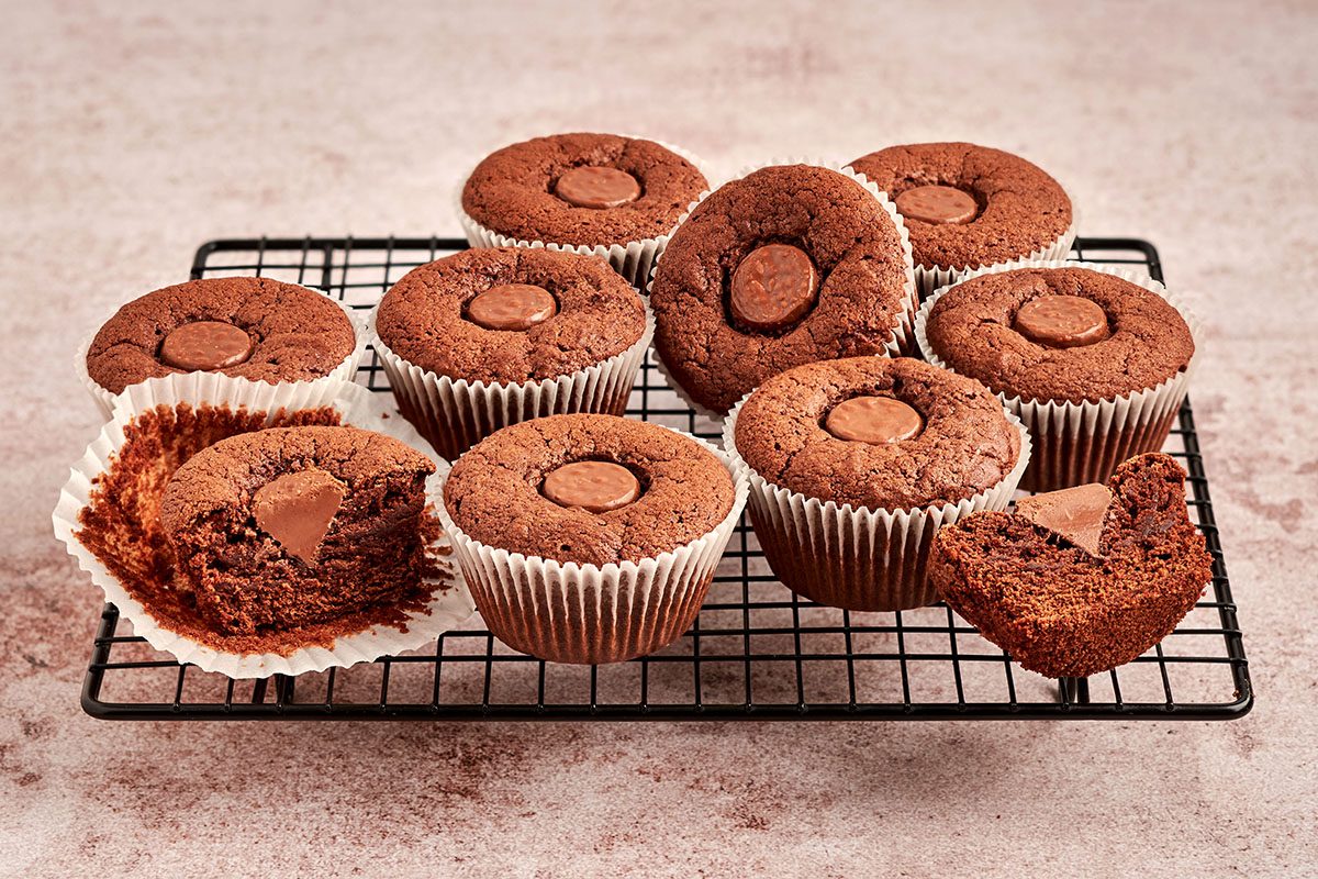 A chocolate kiss in the center of these brownie cupcakes by Taste of Home makes each bite a delight.
