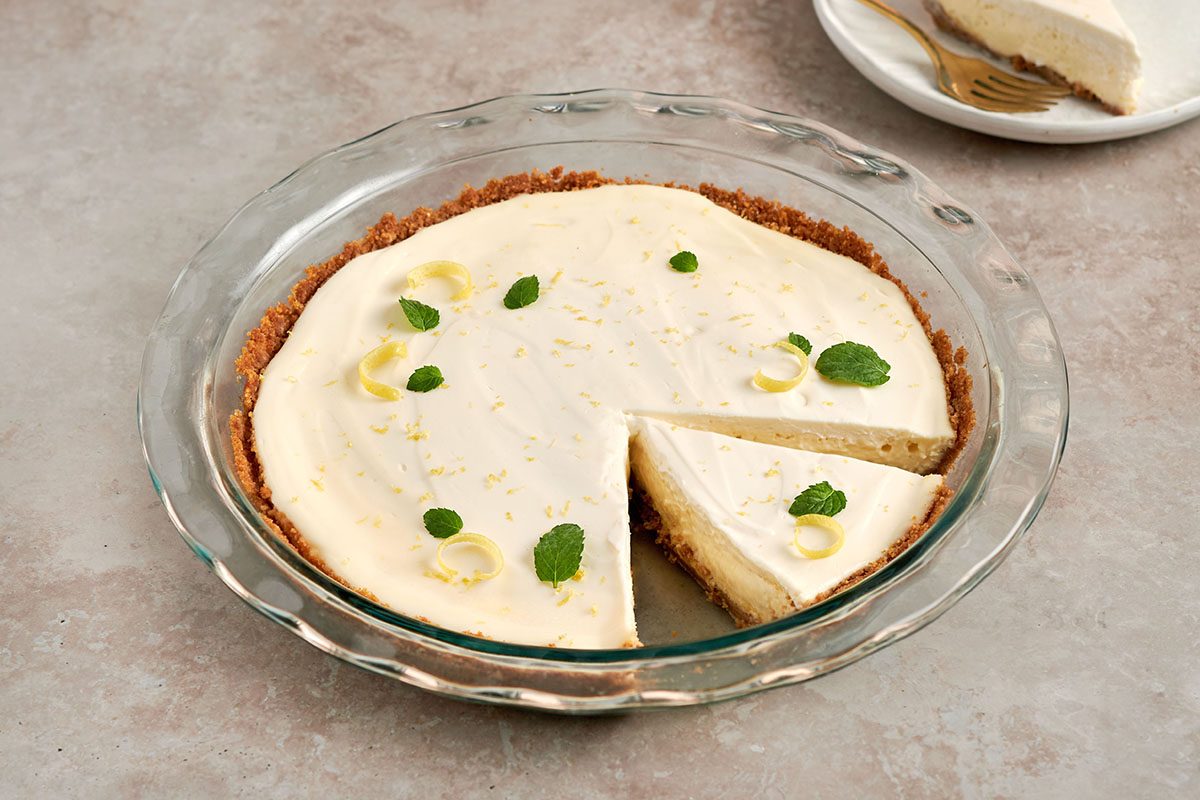 This cheesecake pie by Taste of Home combines two all-star desserts into one.