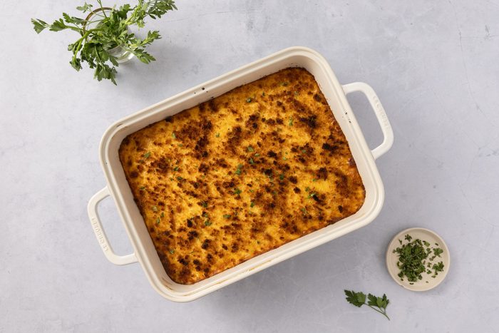 Casserole ready in baking dish.