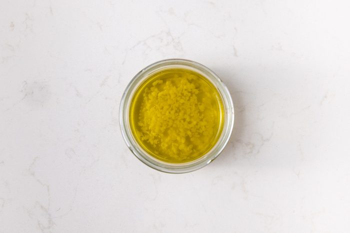 Dressing prepared in microwavable container.