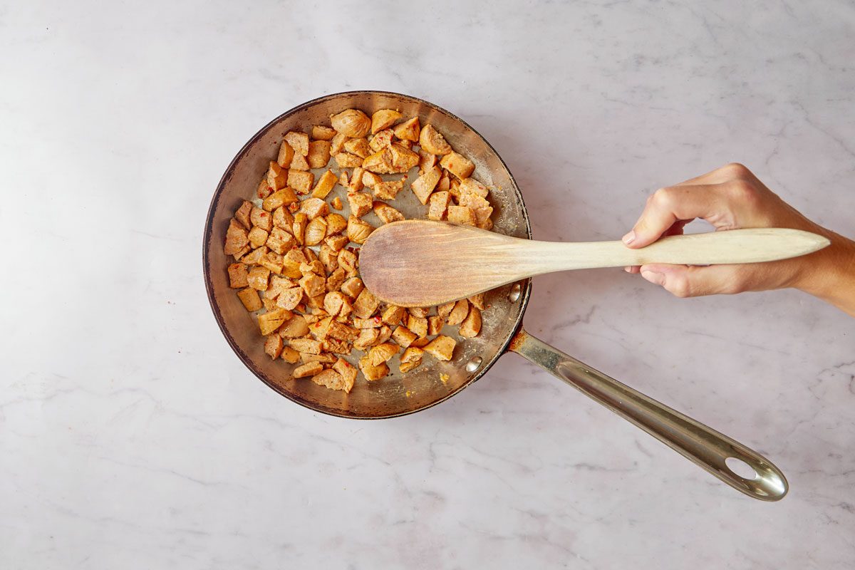 browning meat in a skillet