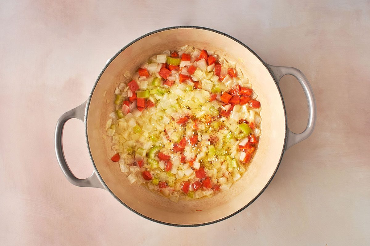 Saute the vegetables