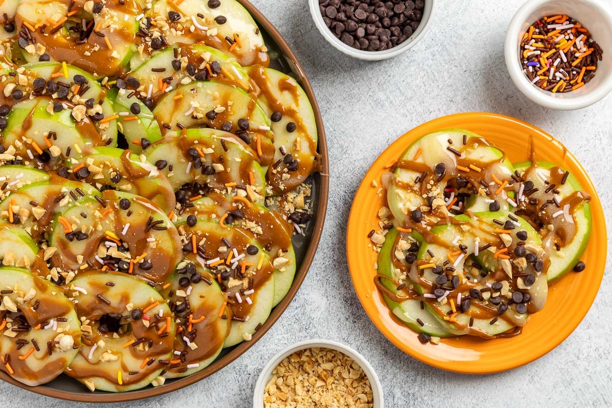 Taste of Home Apple Nachos recipe photo of the finished recipe served on plates.