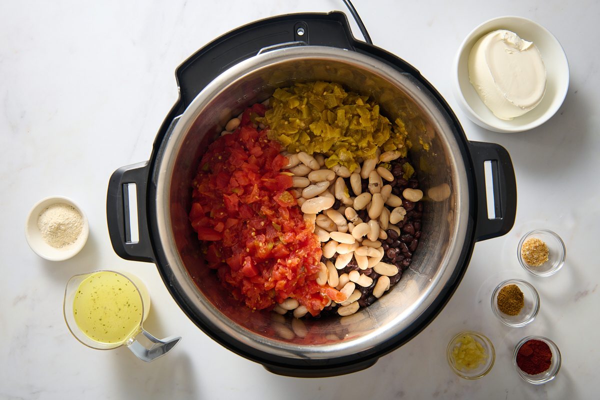 Adding ingredients to the pressure cooker
