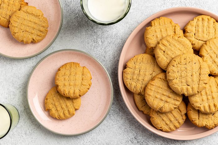 Taste of Home Chewy Peanut Butter Cookies recipe photo of the finished recipe served on plates.