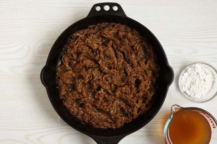 Cooking the base of French onion casserole