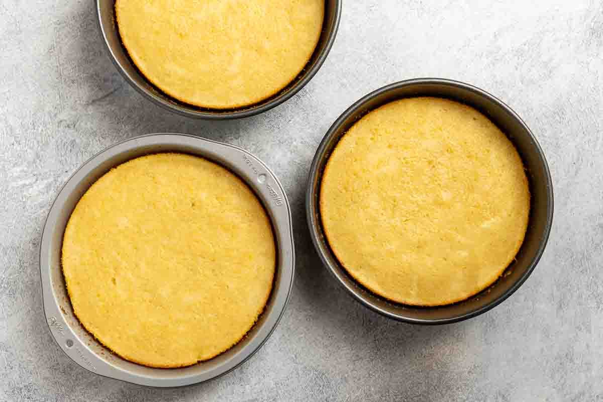 Taste of Home Lemon Raspberry Cake recipe photo of the baked cakes.