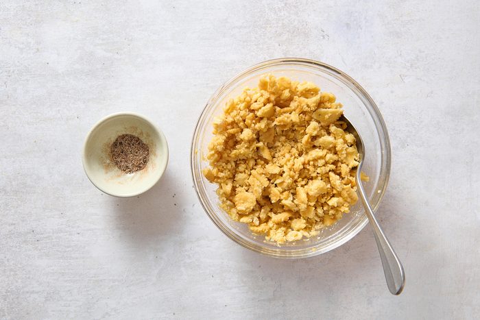 Making the oyster casserole topping and seasoning mix