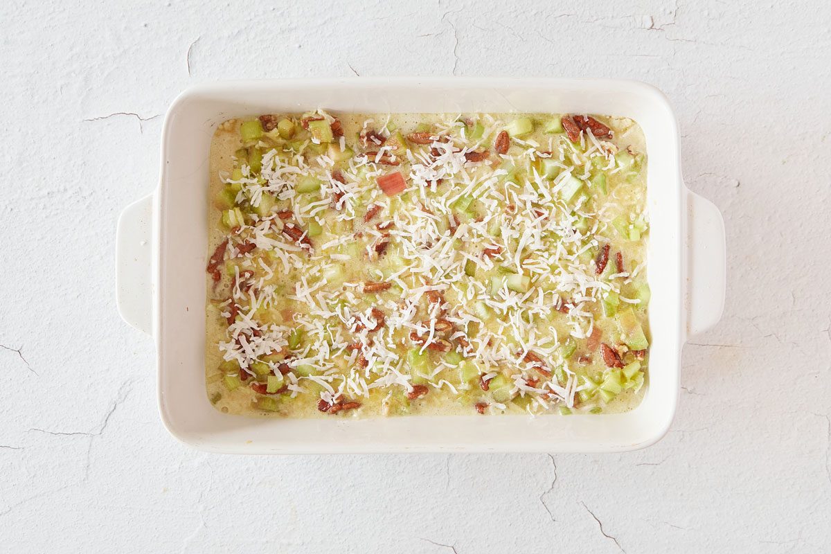 Rhubarb Bars before baking