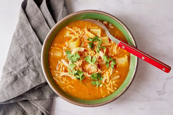 Spanish chicken soup is a delicious, nourishing dinner.