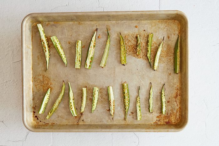 Bake the roasted okra.