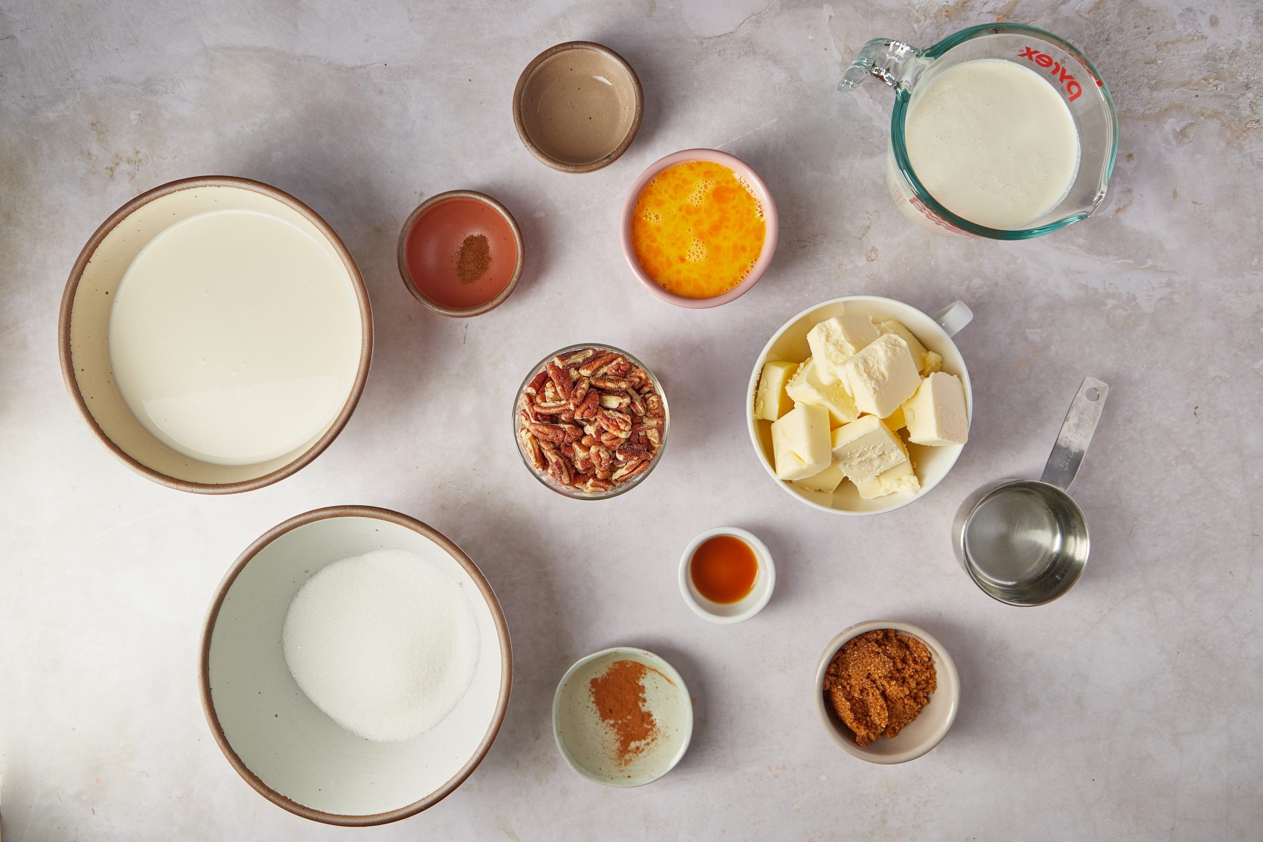 Ingredients for praline ice cream