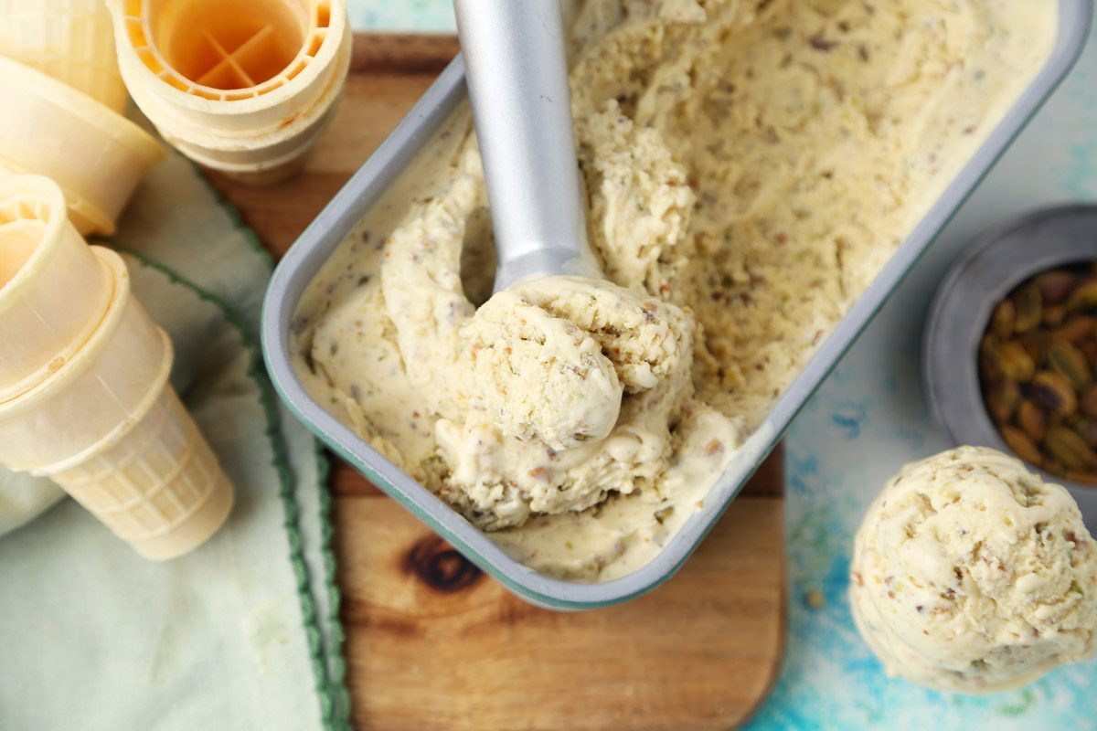 This homemade Pistachio Ice Cream from Taste of Home is a creamy and delicious dessert that everyone will love.
