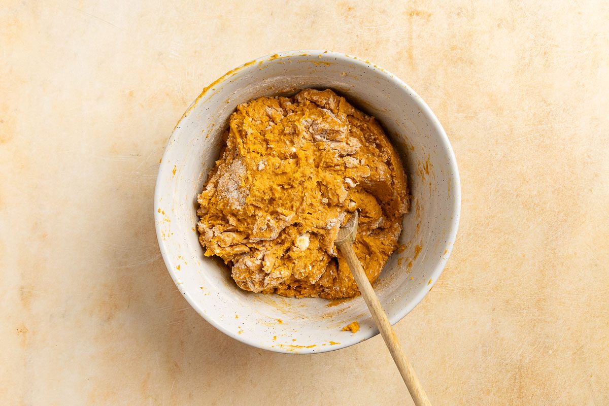 Taste of Home Pumpkin Cinnamon Rolls recipe photo of preparing the dough.