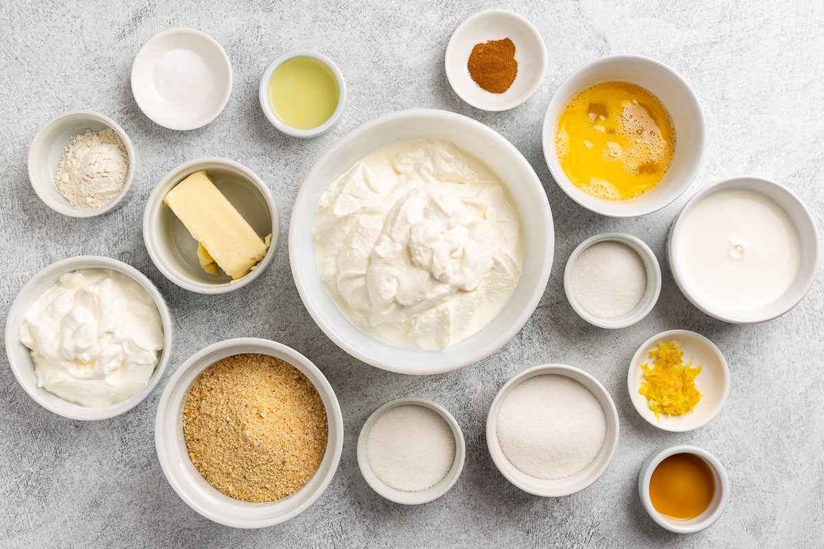 Taste of Home Ricotta Cheesecake recipe photo of the ingredients.