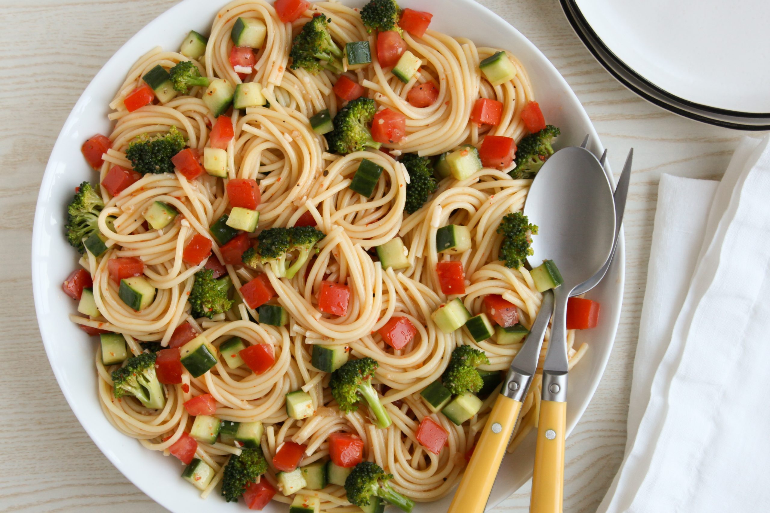 Spaghetti Supreme pasta salad with vegetables