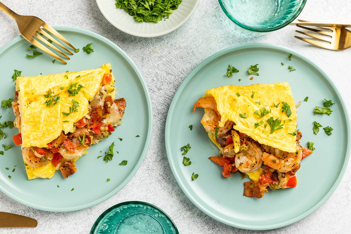 Taste of Home Shrimp Omelet recipe photo of the finished recipe.