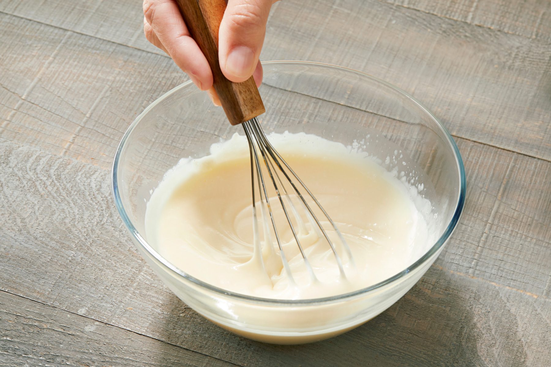 3/4th shot of Whisk dressing