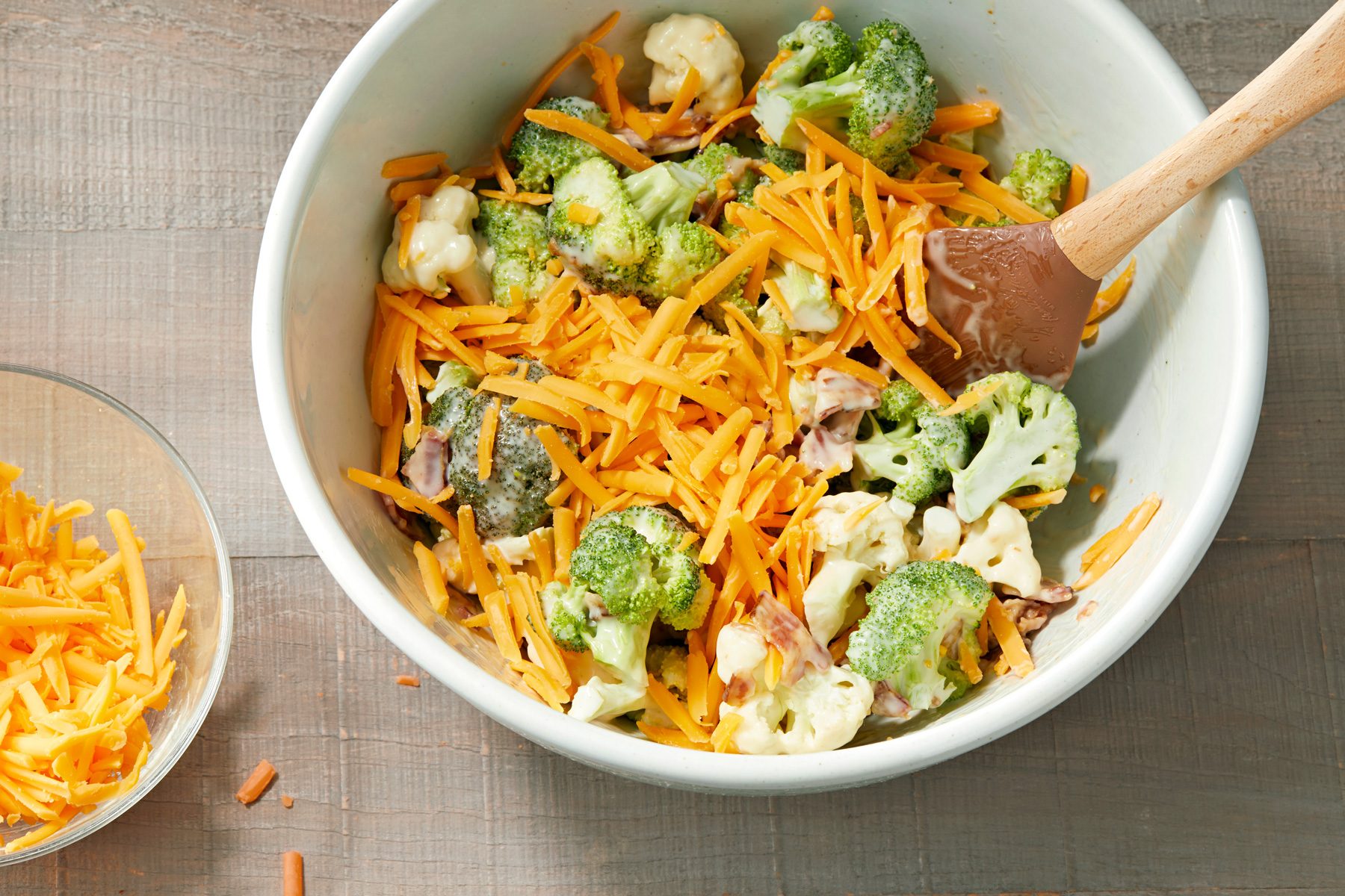 Add cheese in the salad