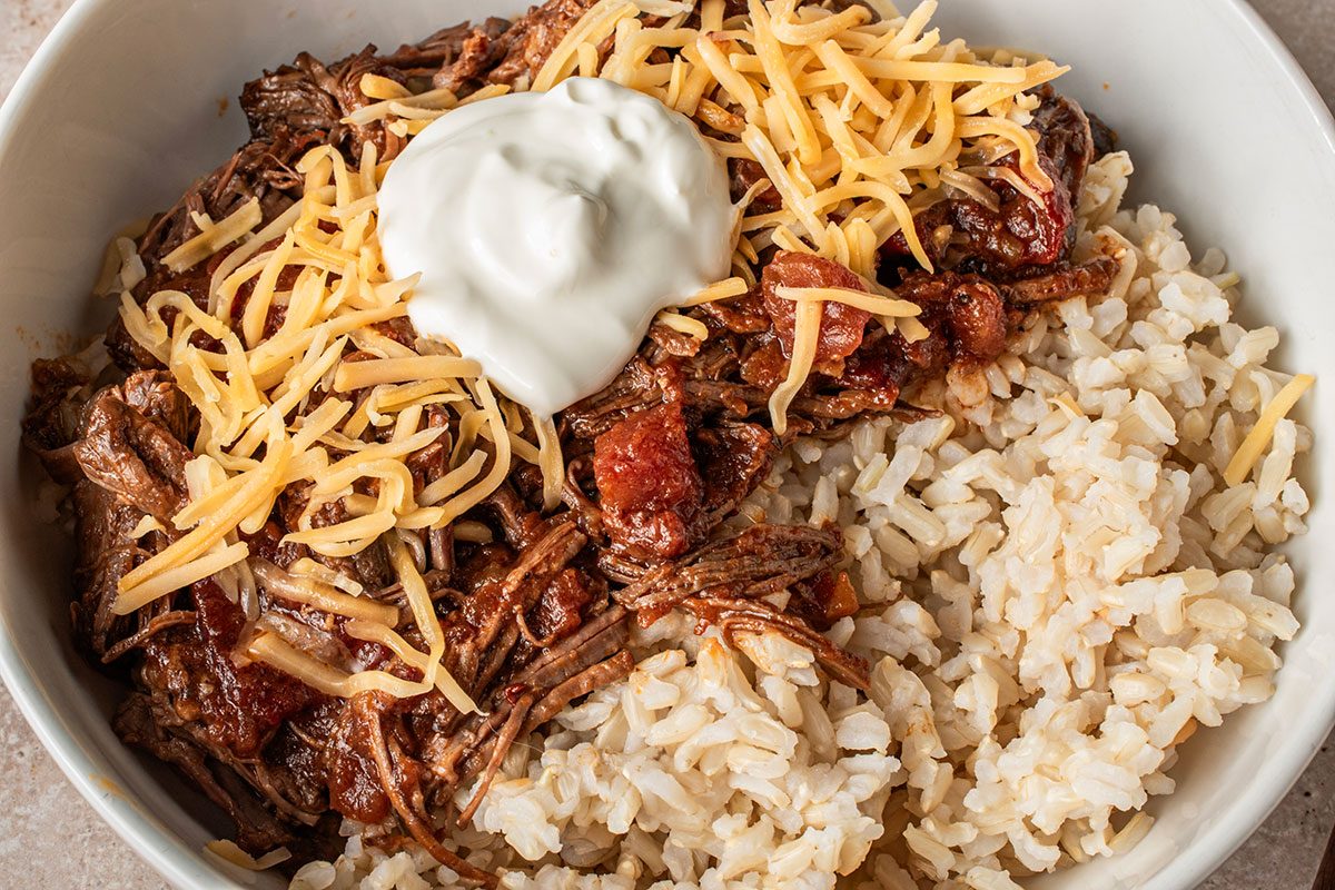 Chipotle Shredded Beef By Taste Of Home Served Over Rice