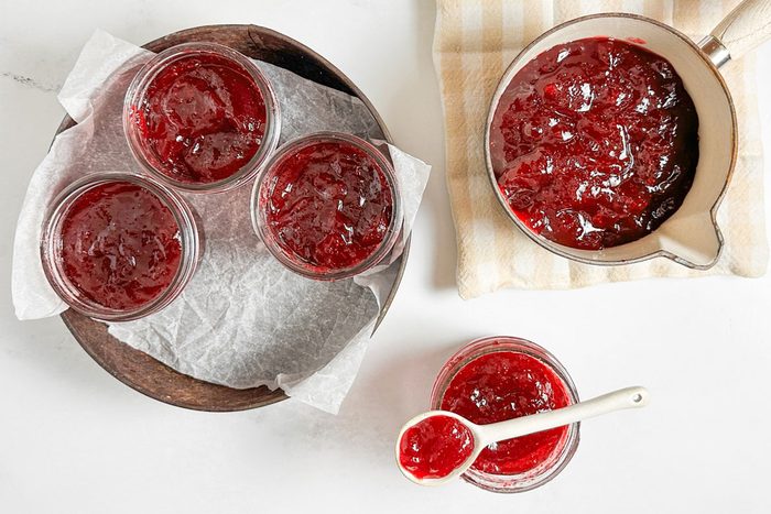 Taste of Home Christmas Jam in mason jars