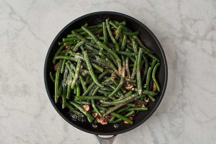 Combine green beans and mushrooms